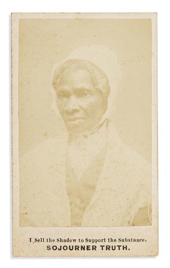 (ABOLITION.) [Corydon C. Randall, photographer?] One of the last carte-de-visite portraits taken of Sojourner Truth.                             